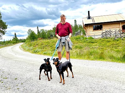 Eirik with Elmo and Baby